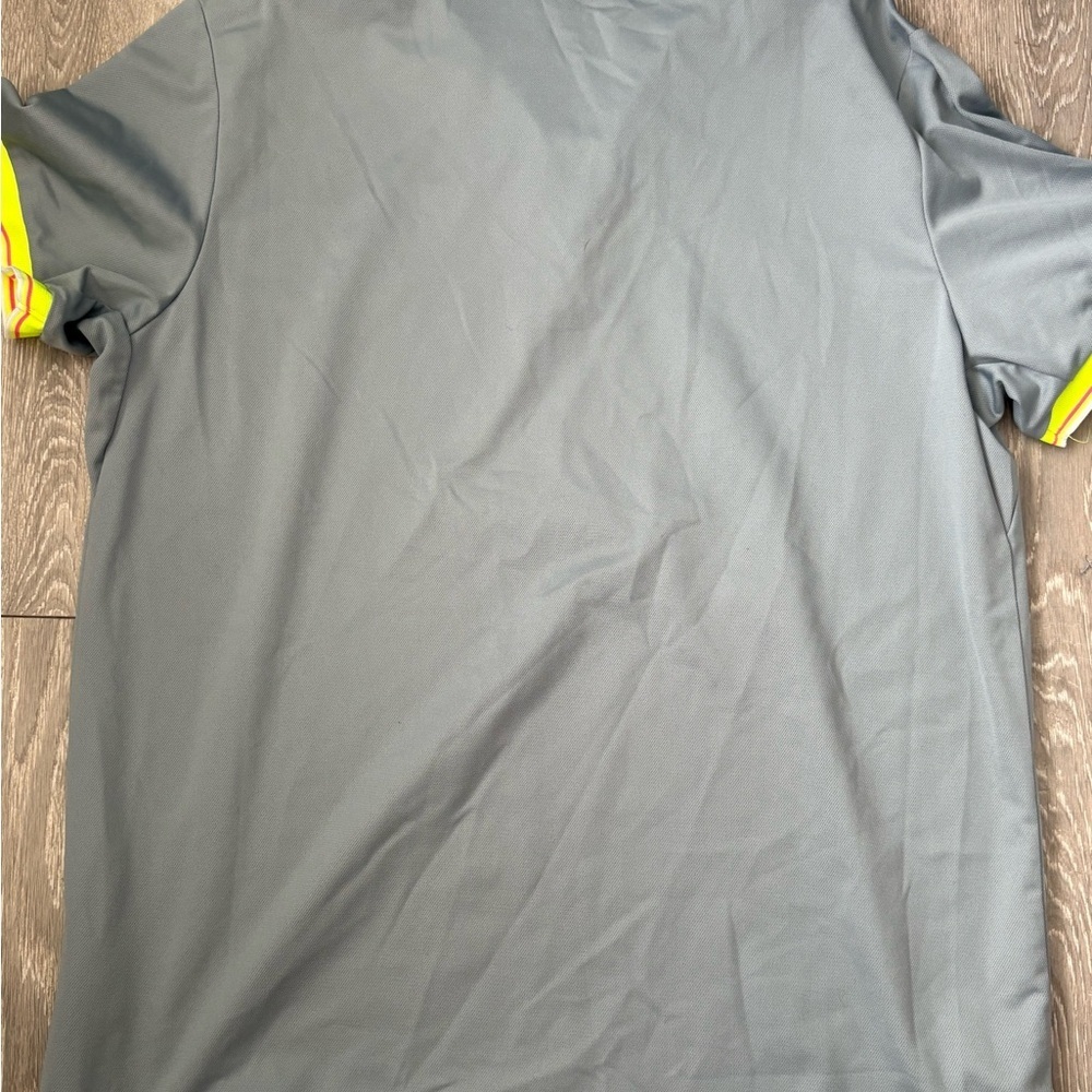 Nike Polo Shirt in Gray with Yellow Highlights - Picture 2 of 3